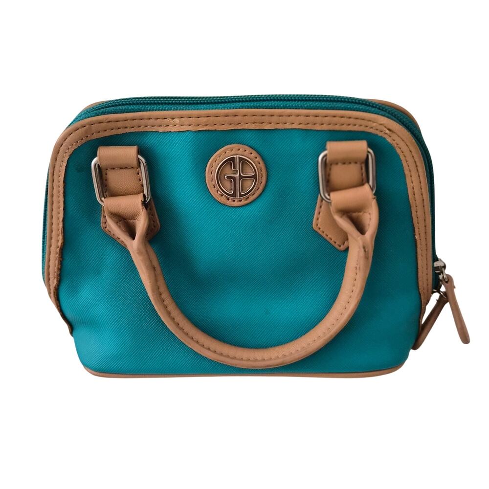 Giani Bernini Tealโ Saffiano Mini Dome Satchel Turquoise Faux Leather Purse